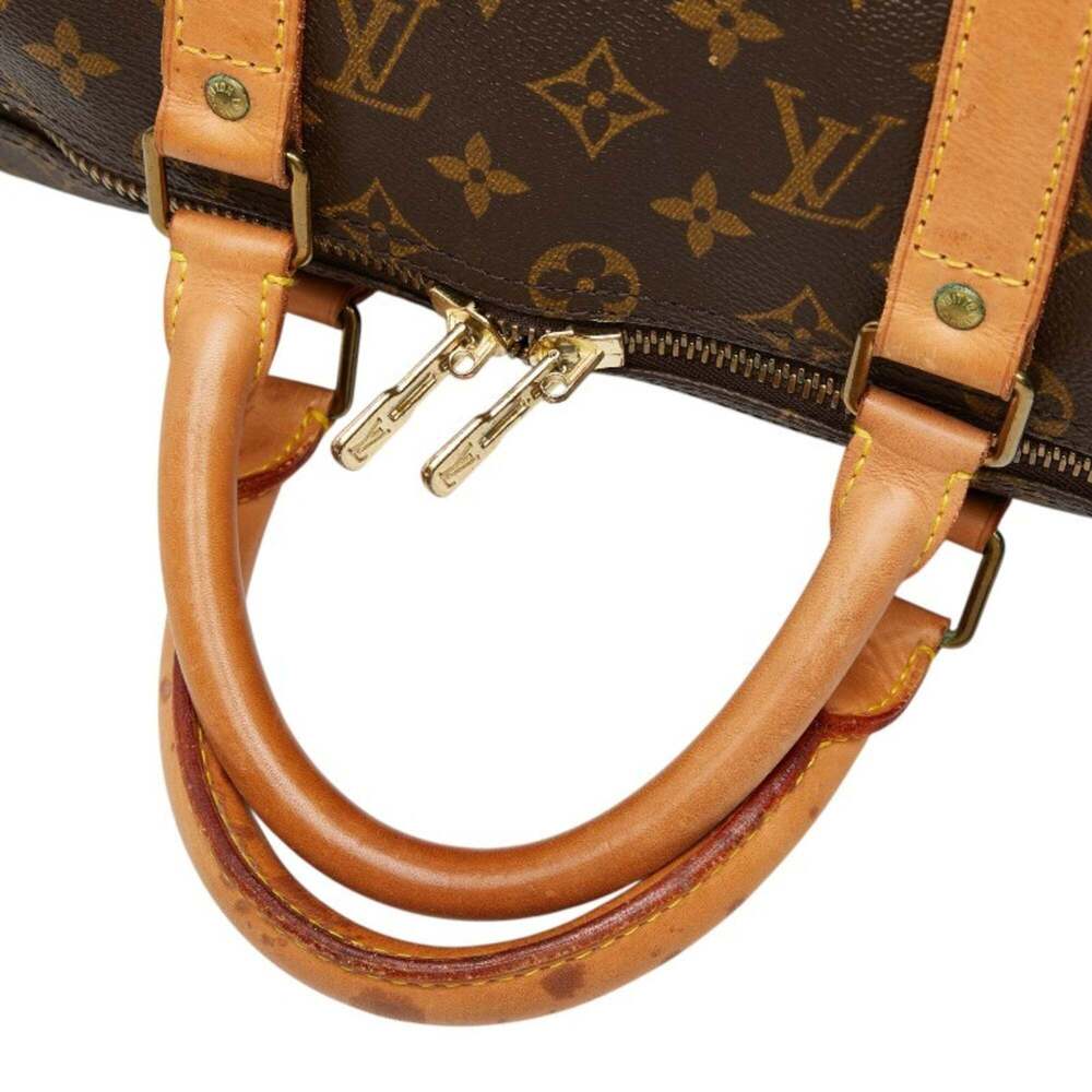 LOUIS VUITTON Brown Monogram Leather Keepall 45 Boston Bag - Picture 8 of 11